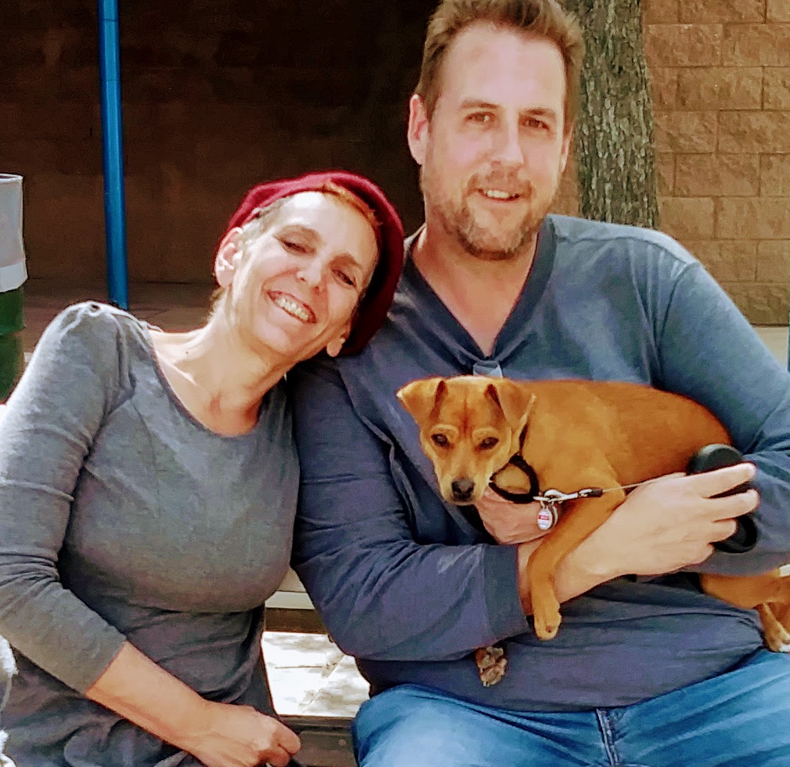 Alan, Molly, and Riley at Saguaro National Park, 2020